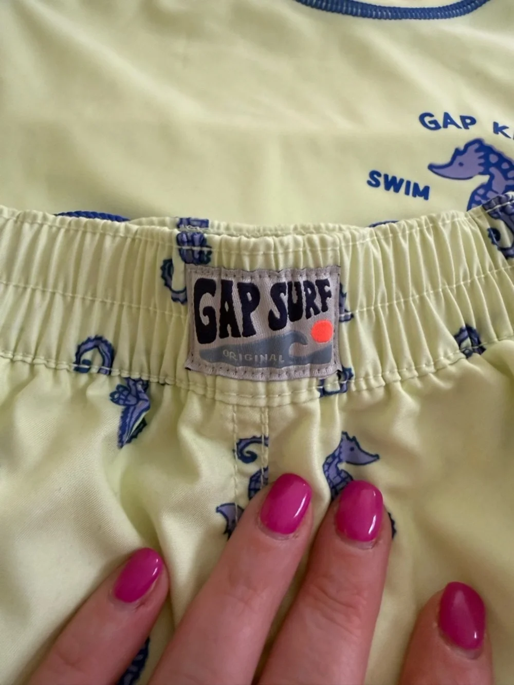 GAP Kids neon Yellow and Blue Seahorse Swim Set
